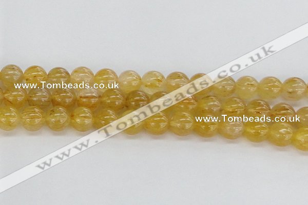 CRU661 15.5 inches 10mm round golden rutilated quartz beads