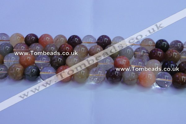 CRU755 15.5 inches 14mm round Multicolor rutilated quartz beads