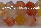 CRU768 15.5 inches 10mm faceted nuggets mixed rutilated quartz beads