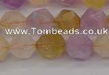 CRU774 15.5 inches 12mm faceted nuggets lavender amethyst & citrine beads