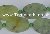 CRU784 15.5 inches 16*22mm oval green rutilated quartz beads