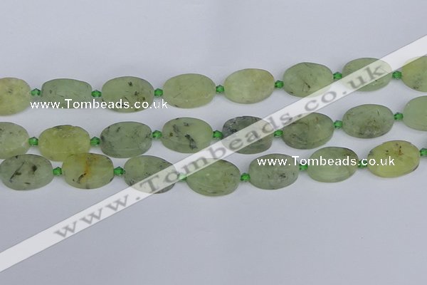 CRU784 15.5 inches 16*22mm oval green rutilated quartz beads