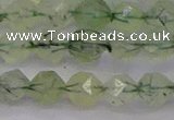 CRU791 15.5 inches 6mm faceted nuggets green rutilated quartz beads