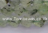 CRU792 15.5 inches 8mm faceted nuggets green rutilated quartz beads