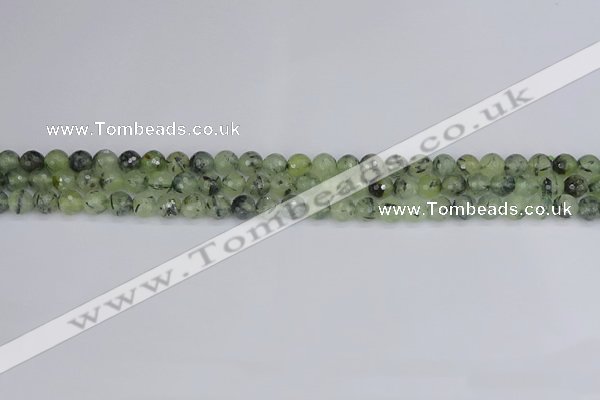 CRU800 15.5 inches 4mm faceted round prehnite gemstone beads