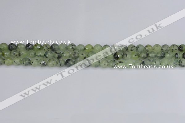 CRU801 15.5 inches 6mm faceted round prehnite gemstone beads