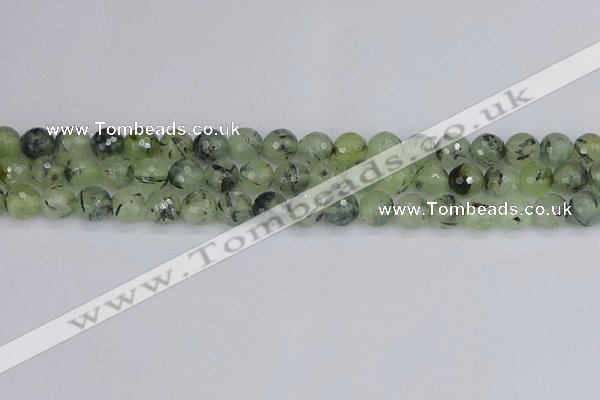 CRU802 15.5 inches 8mm faceted round prehnite gemstone beads