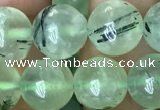 CRU813 15.5 inches 10mm round green rutilated quartz beads