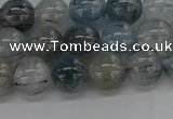 CRU853 15.5 inches 10mm round blue rutilated quartz beads