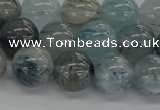 CRU854 15.5 inches 12mm round blue rutilated quartz beads