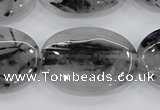 CRU89 15.5 inches 22*30mm oval black rutilated quartz beads wholesale