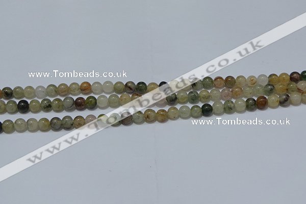 CRU900 15.5 inches 4mm round green rutilated quartz beads wholesale