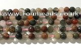 CRU912 15.5 inches 8mm faceted round mixed rutilated quartz beads