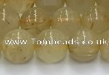 CRU952 15.5 inches 8mm round golden rutilated quartz beads