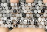 CRU961 15.5 inches 6mm round black rutilated quartz beads