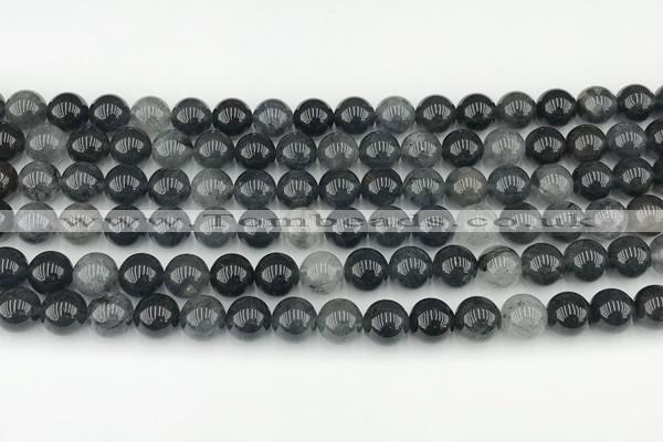 CRU970 15.5 inches 8mm round black rutilated quartz gemstone beads