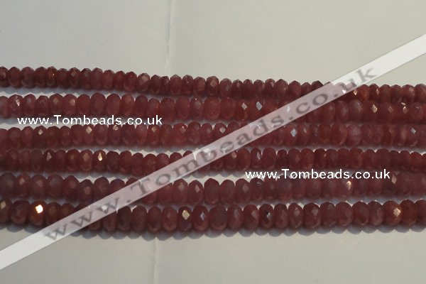 CRZ1018 15.5 inches 4*6mm faceted rondelle A grade ruby beads