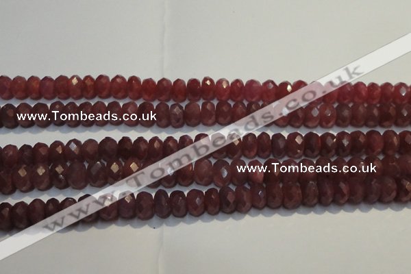 CRZ1022 15.5 inches 4*6mm faceted rondelle A+ grade ruby beads