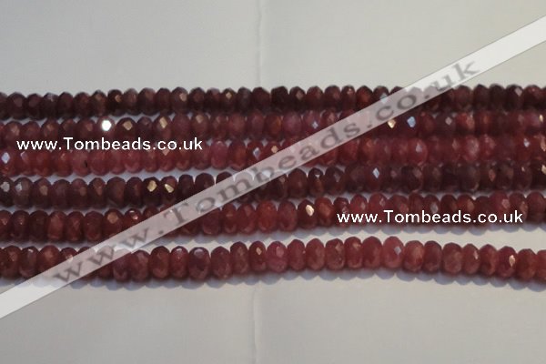 CRZ1027 15.5 inches 5*7mm faceted rondelle AA grade ruby beads