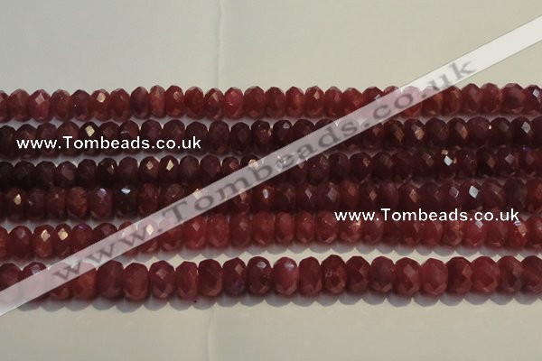 CRZ1031 15.5 inches 5*7mm faceted rondelle AAA grade ruby beads