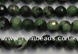 CRZ106 15.5 inches 8mm faceted round ruby zoisite gemstone beads