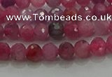 CRZ1120 15.5 inches 4mm faceted round natural ruby gemstone beads