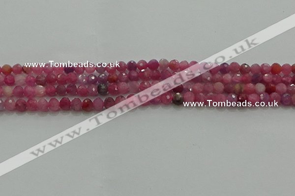 CRZ1120 15.5 inches 4mm faceted round natural ruby gemstone beads