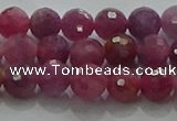 CRZ1121 15.5 inches 5mm faceted round natural ruby gemstone beads
