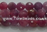 CRZ1121 15.5 inches 5mm faceted round natural ruby gemstone beads