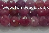 CRZ1122 15.5 inches 6mm faceted round natural ruby gemstone beads