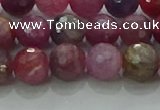 CRZ1123 15.5 inches 7mm faceted round natural ruby gemstone beads