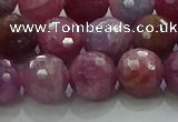 CRZ1125 15.5 inches 9mm faceted round natural ruby gemstone beads