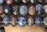 CRZ1136 15.5 inches 4*5mm faceted rondelle ruby & sapphire beads