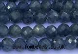 CRZ1173 15 inches 4mm faceted round sapphire beads