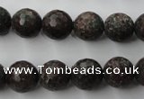 CRZ204 15.5 inches 12mm faceted round ruby zoisite gemstone beads