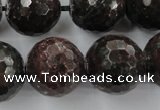 CRZ208 15.5 inches 20mm faceted round ruby zoisite gemstone beads