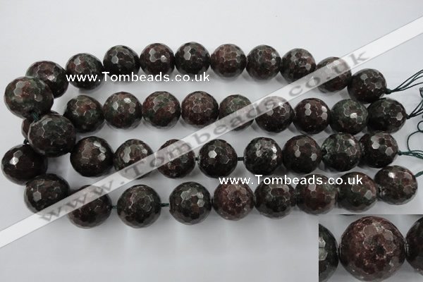 CRZ208 15.5 inches 20mm faceted round ruby zoisite gemstone beads