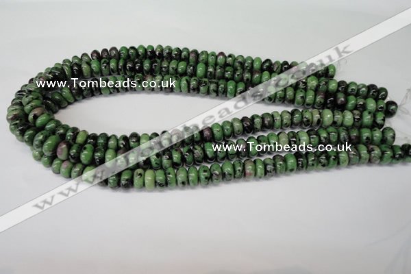 CRZ21 15.5 inches 5*10mm rondelle ruby zoisite gemstone beads