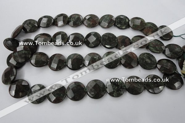 CRZ217 15.5 inches 20mm faceted coin ruby zoisite gemstone beads