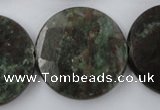 CRZ219 15.5 inches 30mm faceted coin ruby zoisite gemstone beads