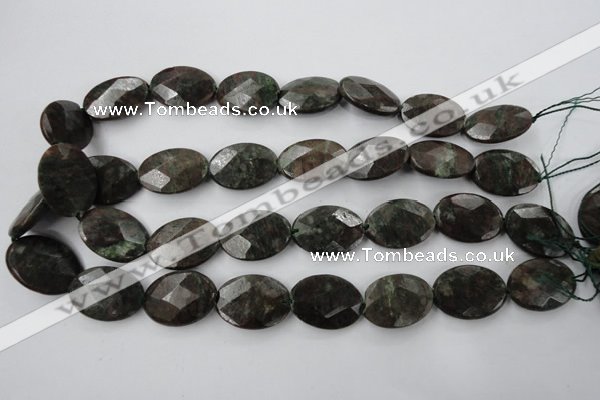 CRZ227 15.5 inches 18*25mm faceted oval ruby zoisite gemstone beads