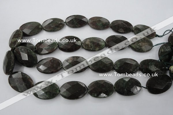 CRZ228 15.5 inches 20*30mm faceted oval ruby zoisite gemstone beads