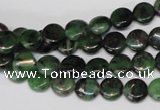 CRZ23 15.5 inches 8mm flat round ruby zoisite gemstone beads