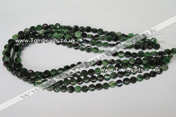 CRZ23 15.5 inches 8mm flat round ruby zoisite gemstone beads