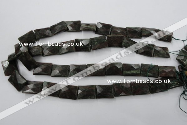 CRZ245 15.5 inches 15*20mm faceted rectangle ruby zoisite gemstone beads