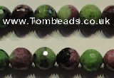 CRZ356 15.5 inches 12mm faceted round natural ruby zoisite beads