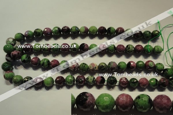 CRZ356 15.5 inches 12mm faceted round natural ruby zoisite beads