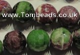 CRZ359 15.5 inches 15mm faceted round natural ruby zoisite beads