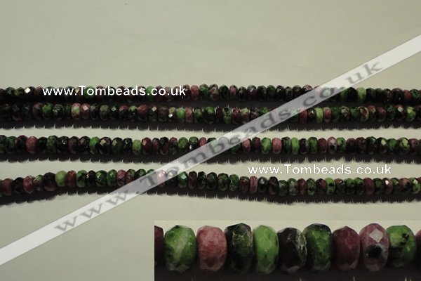 CRZ365 15.5 inches 6*9mm faceted rondelle natural ruby zoisite beads