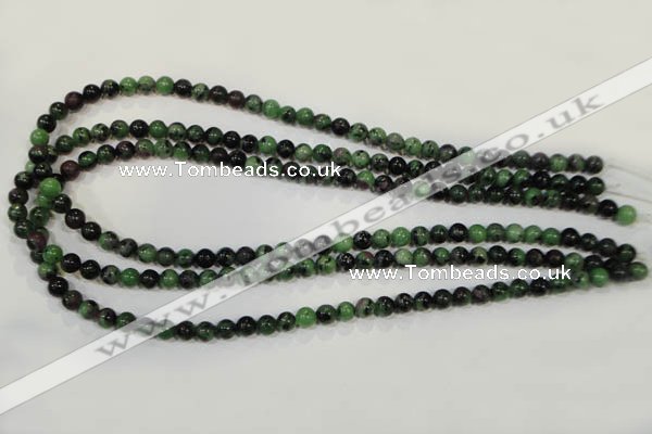 CRZ451 15.5 inches 6mm round ruby zoisite gemstone beads